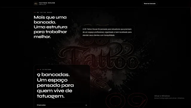 Seção de apresentação do espaço, “Mais que uma bancada”, com o destaque das 9 bancadas.